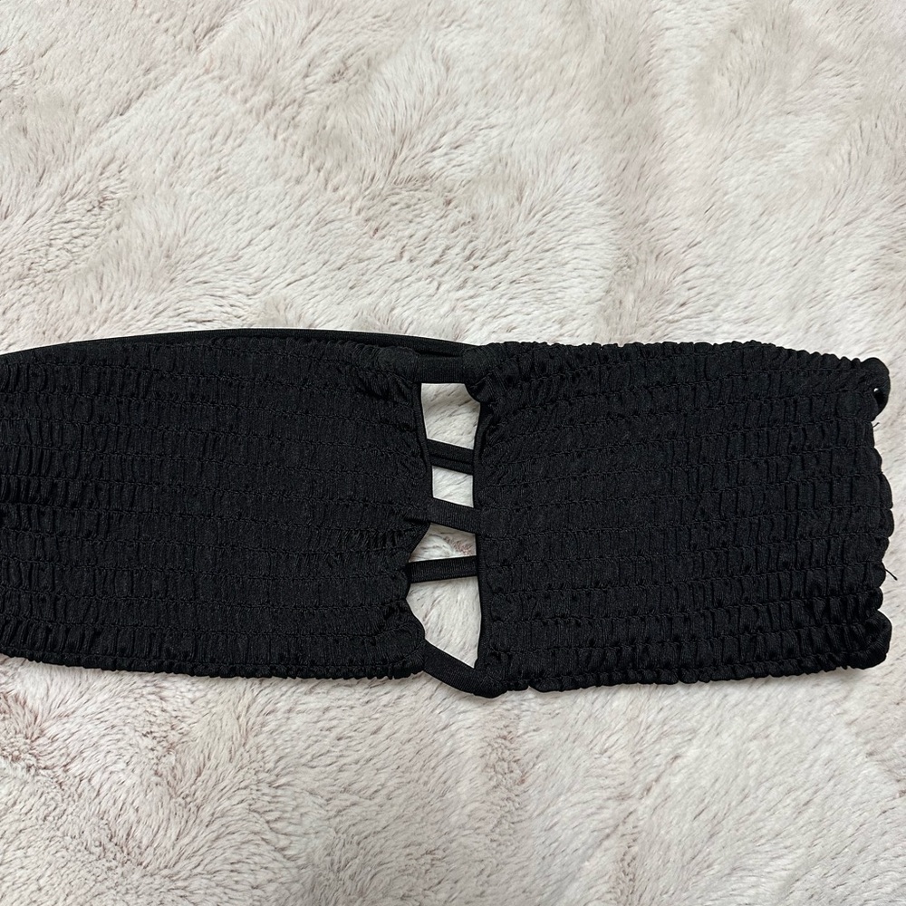 Black Smocked bikini Tube Top